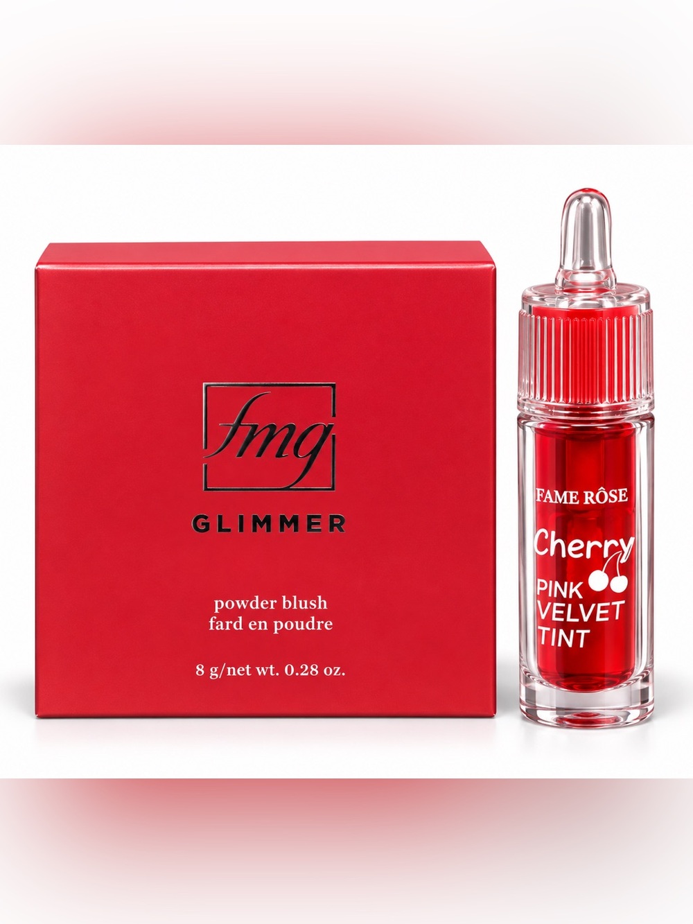 fmg Glimmer Powder Blush and Cherry Pink Velvet Tint